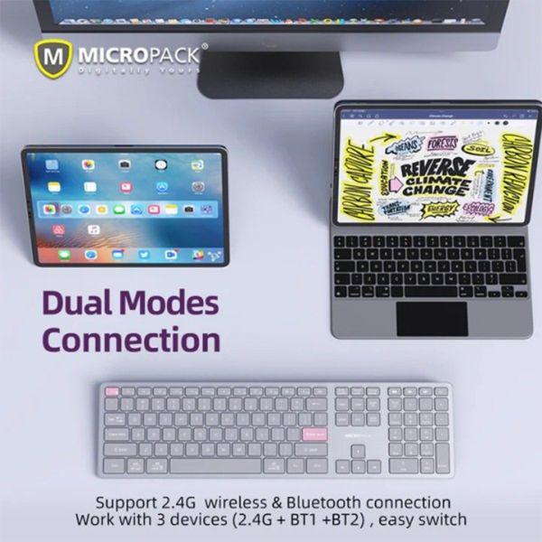 Bàn Phím Không Dây Silent MicroPack Lifestyle K-310W