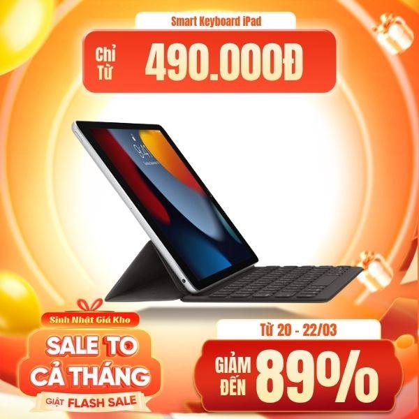 Bàn Phím Smart Keyboard iPad Gen 9 10.2 Inch | Air 3 10.5 Inch | Chính Hãng Apple Việt Nam