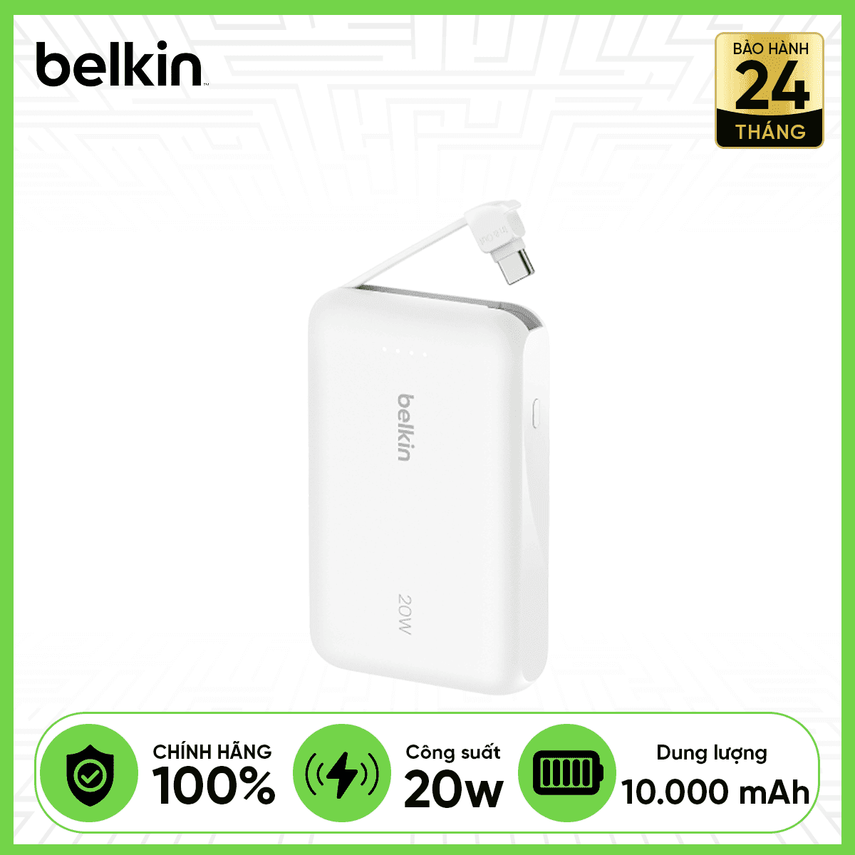 Pin Sạc Dự Phòng Belkin Boost Charge 10000mAh PD 20W