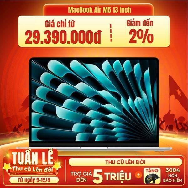 MacBook Air M5 13 Inch 10 CPU 8 GPU (16GB/512GB) | Chính Hãng Apple Việt Nam