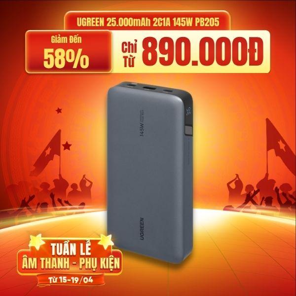 Pin Sạc Dự Phòng UGREEN 25.000mAh 2C1A 145W PB205