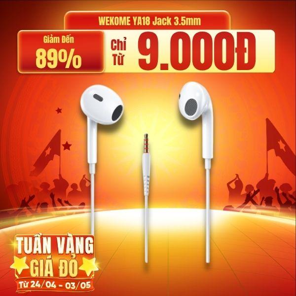 Tai Nghe Có Dây WEKOME YA18 Jack 3.5mm Chính Hãng