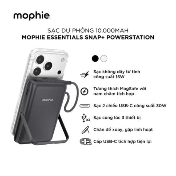 Pin Sạc Dự Phòng Mophie Essentials Snap+ Powerstation With Stand 10.000 mAh Chính Hãng