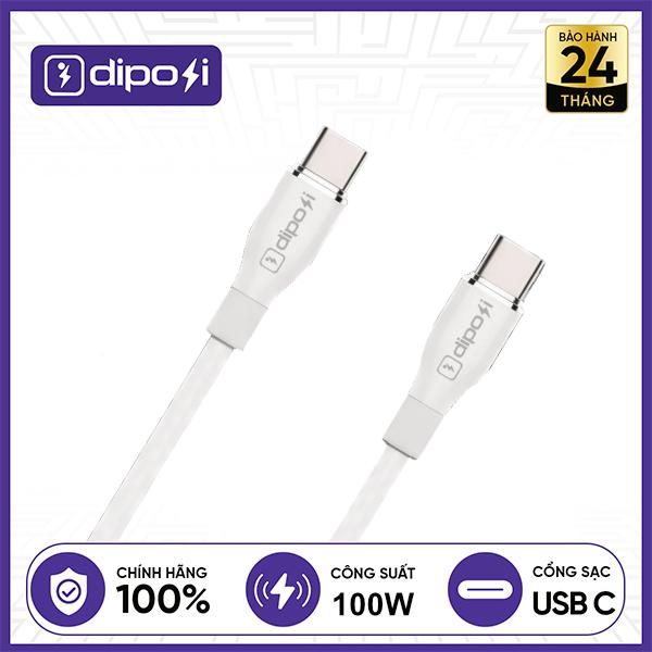 Cáp sạc Silicone Diposi Type-C to Type-C 100W Chính Hãng
