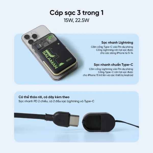 Pin Sạc Dự Phòng Salaman Airfa 10000mAh 22.5W SLM Chính Hãng