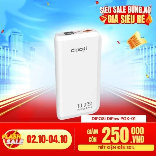 Pin Sạc Dự Phòng DIPOSI DiPow Digital Display 10000mAh Sạc Nhanh 22.5w PGK-01 Chính Hãng